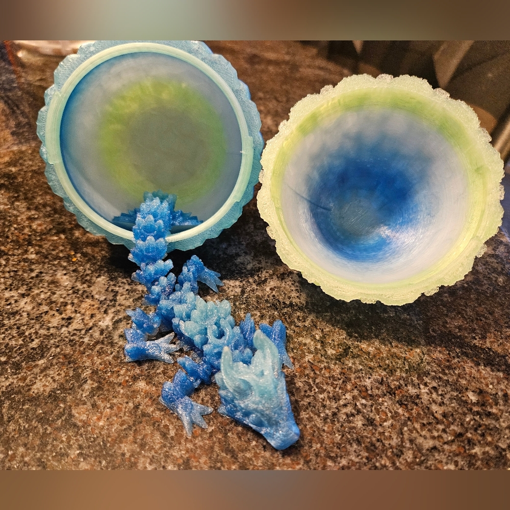3D Printed Dragon Egg with Mini Dragon Figure - Picture 2 of 3